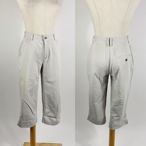 VINTAGE 90s High Rise Light Khaki Tan Capris Womens 00